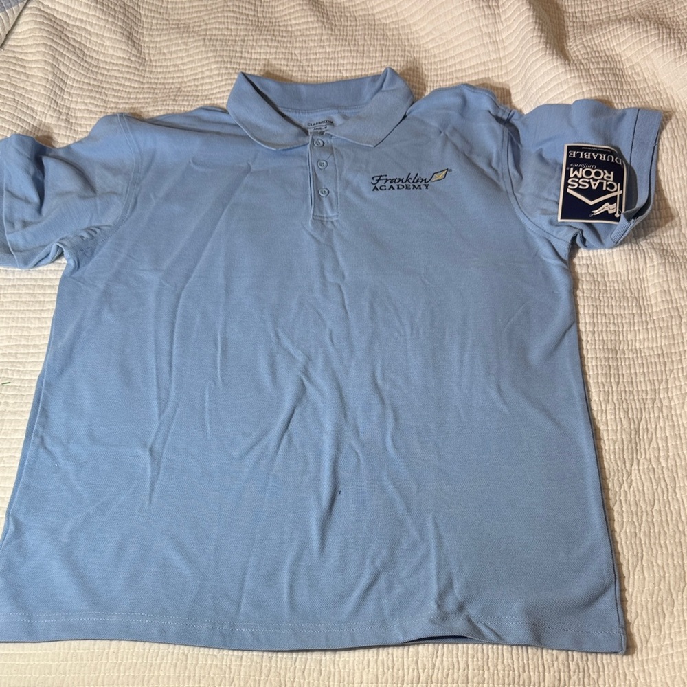 Uniform franklin academy Light Blue Polo Shirt size M for men